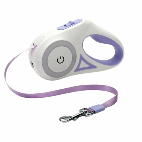 Automatic Retractable Lighting Dog Leash with LED Light & RGB Ring