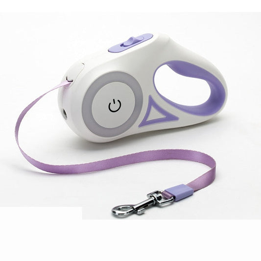 Automatic Retractable Lighting Dog Leash with LED Light & RGB Ring