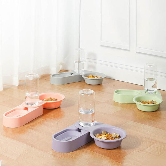 Automatic Pet Water Dispenser with Food Bowl