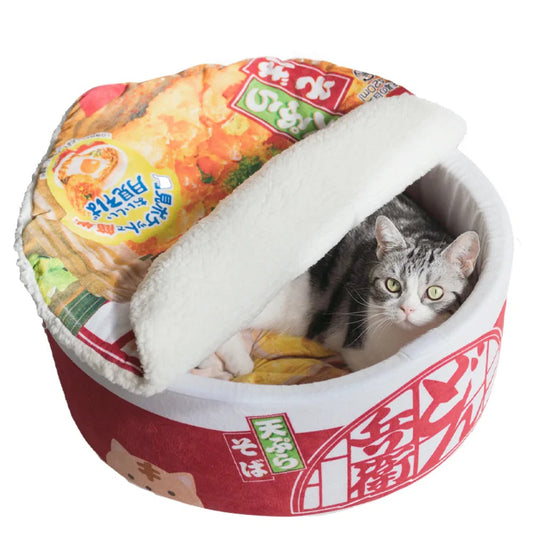 Cozy Cat & Dog Ramen Cushion Bed with removable Mat
